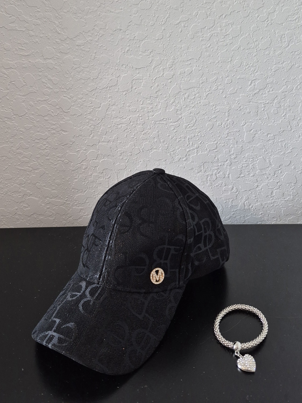 Black Letter Print Cap
